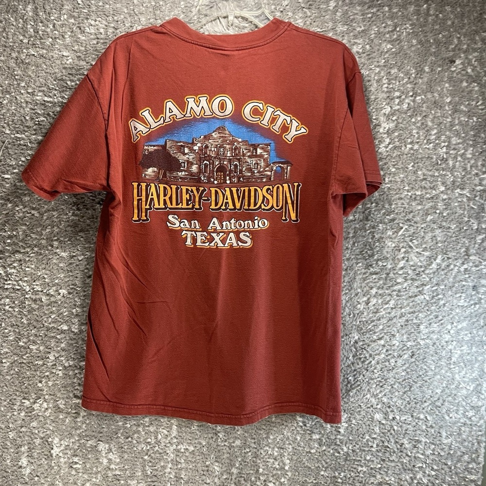 Harley Davidson 2000 T-Shirt Men's L Red Short Sleeve Alamo City  San Antonio TX